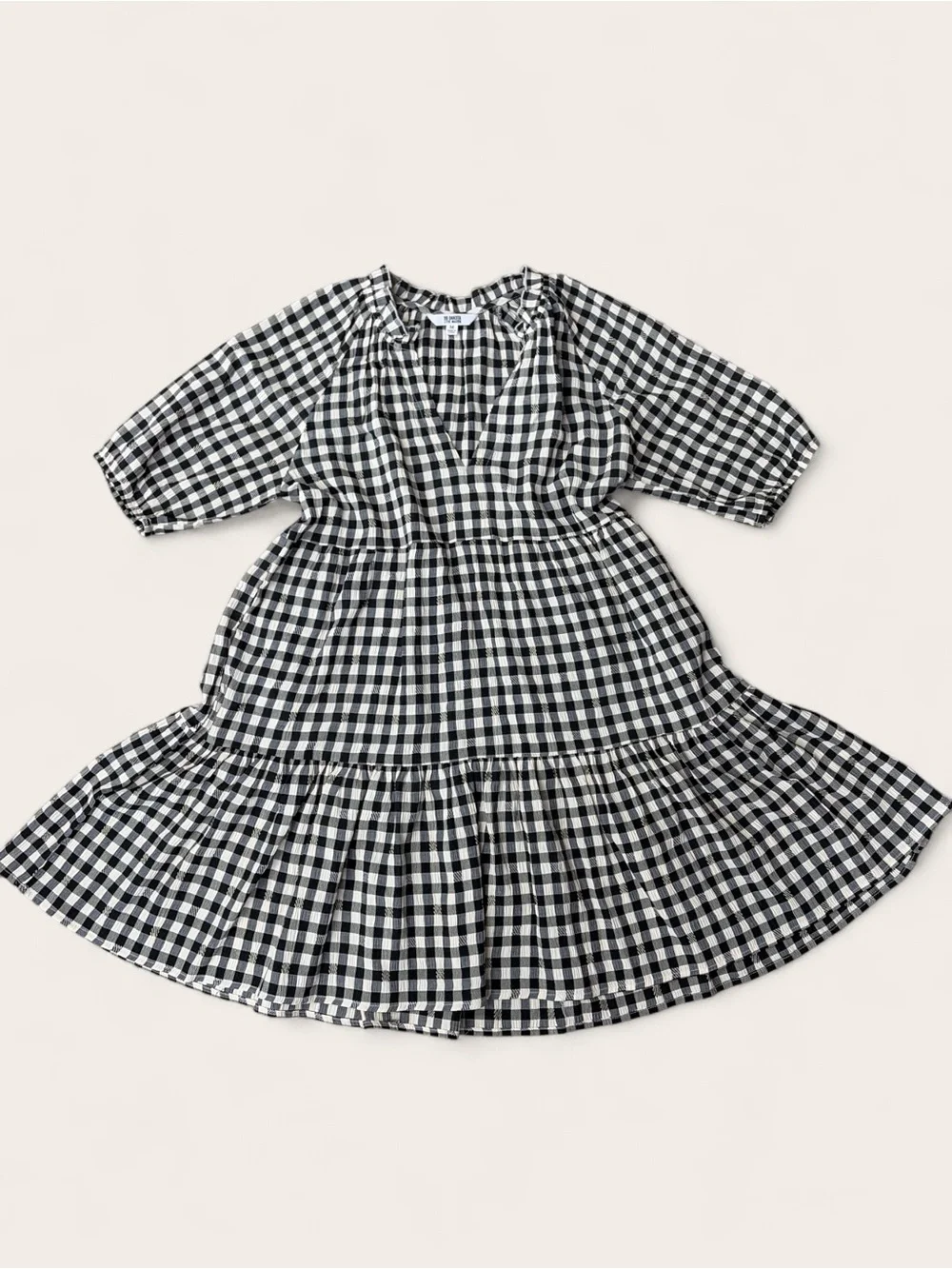Steve Madden Gingham Tiered dress - Black & White